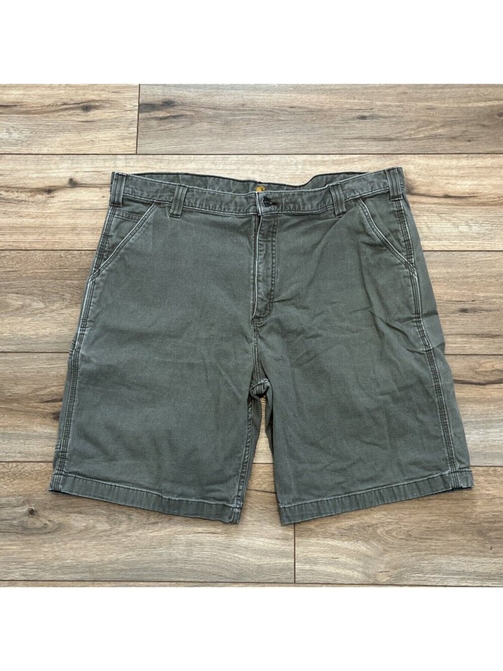 Men's Carhartt Relaxed Fit Khaki Shorts SZ 42x9 Tarmac Gray Casual 102514-217